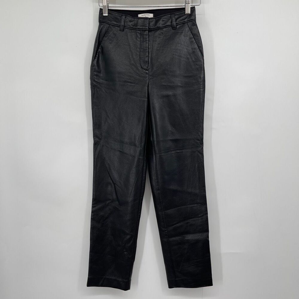 Aritzia Pants 0 Womens Babaton Command Cropped Black Vegan Leather